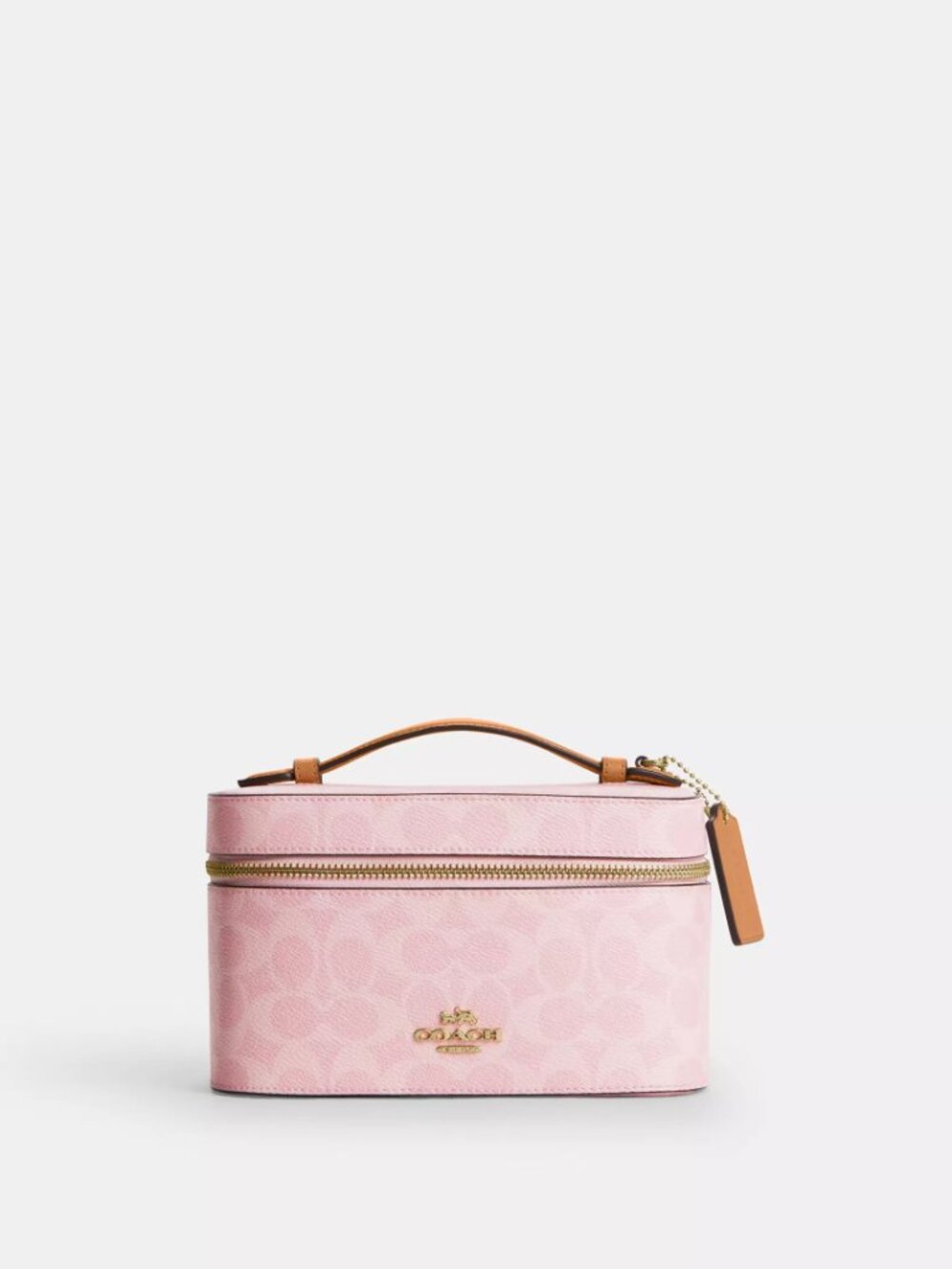Coach Cosmetic Case In Signature Canvas Powder Pink